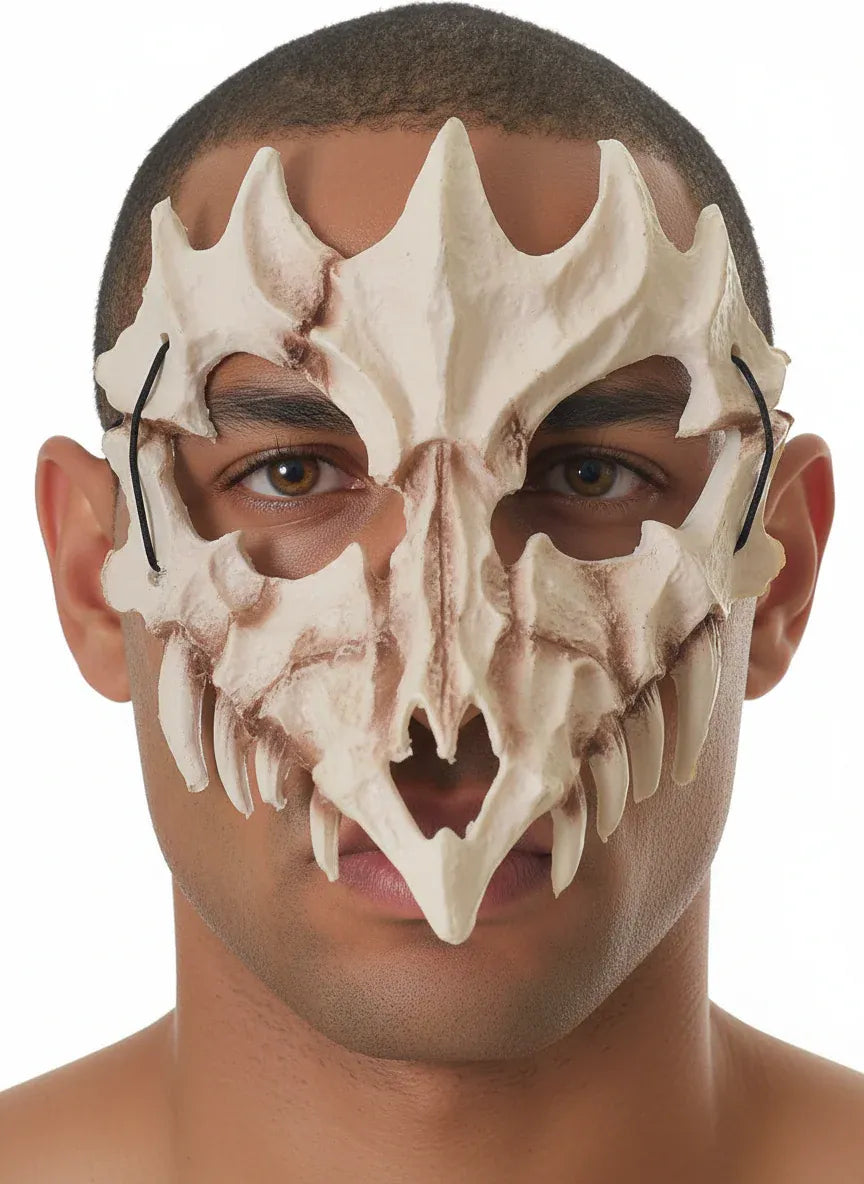 Foam Dragon Skull Half Mask Halloween Accessory V1191-HC-MQ-07282