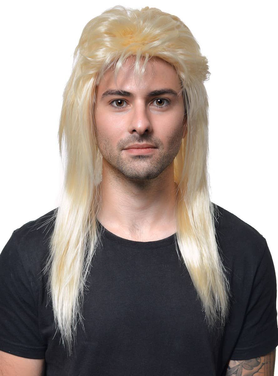 Classic Long Blonde Mullet Mens Costume Wig V1191-HC-XL-05432