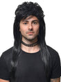 Classic Long Black Mullet Mens Costume Wig V1191-HC-XL-05433
