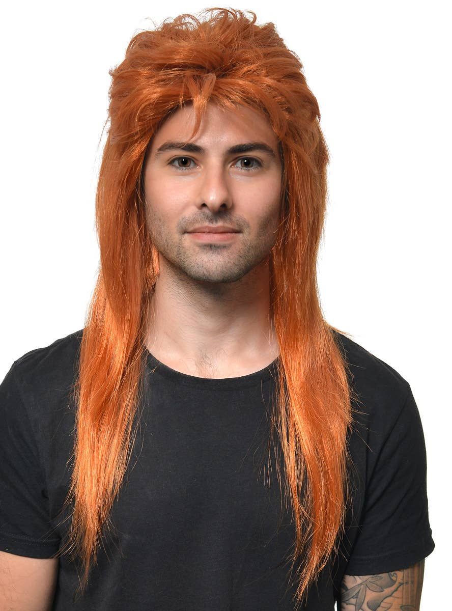 Classic Long Ginger Mullet Mens Costume Wig V1191-HC-XL-05434