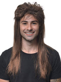 Classic Long Chestnut Brown Mullet Mens Costume Wig V1191-HC-XL-05435