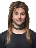 Classic Long Rich Brown Mullet Mens Costume Wig V1191-HC-XL-05437