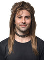 Classic Long Rich Brown Mullet Mens Costume Wig V1191-HC-XL-05437