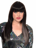 Dark Brown Womens Long Straight Costume Wig with Fringe V1191-HC-YG-05352