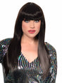 Dark Brown Womens Long Straight Costume Wig with Fringe V1191-HC-YG-05352