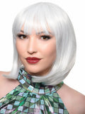 Short White Bob Deluxe Womens Costume Wig with Fringe V1191-HC-YG-05354