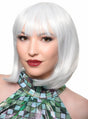 Short White Bob Deluxe Womens Costume Wig with Fringe V1191-HC-YG-05354