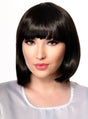 Natural Black Womens Short Bob Costume Wig with Fringe V1191-HC-YG-05356