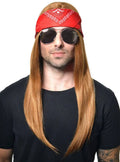 Long Ginger Axl Rose Mens Costume Wig with Bandanna V1191-HC-YG-05357