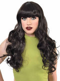 Long Curly Nearly Black Halloween Costume Wig with Fringe V1191-HC-YG-05361