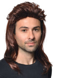 Mid-Length Dark Brown Mens Mullet Costume Wig V1191-HC-YG-05365