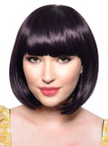 Short Violet Black Heat Resistant Bob Fashion Wig with Fringe V1191-HC-YG-05439
