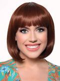 Short Chocolate Brown Heat Resistant Bob Fashion Wig with Fringe V1191-HC-YG-05442