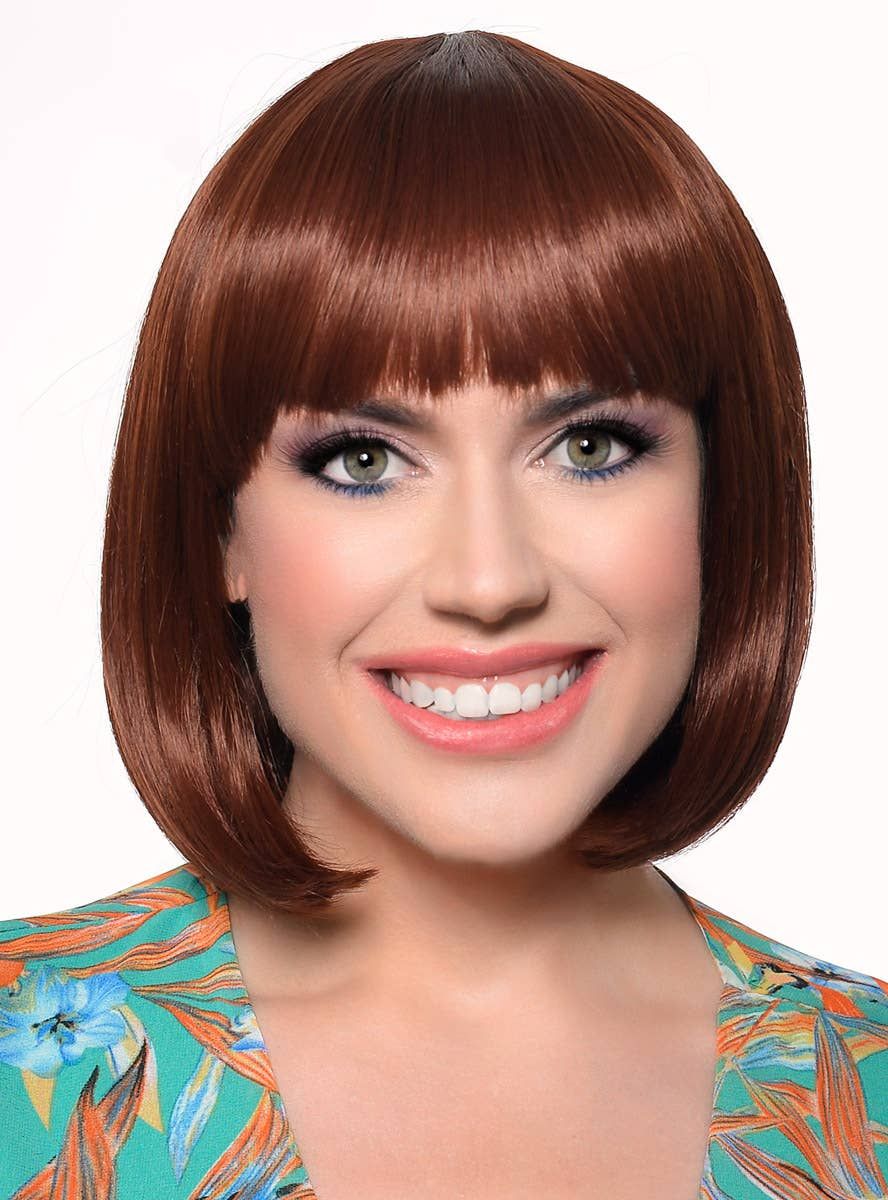Short Chocolate Brown Heat Resistant Bob Fashion Wig with Fringe V1191-HC-YG-05442