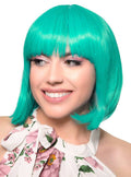 Short Teal Green Heat Resistant Bob Fashion Wig with Fringe V1191-HC-YG-05444