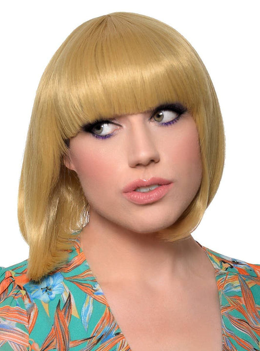 Short Blonde Heat Resistant Bob Fashion Wig with Fringe V1191-HC-YG-05449