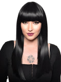 Long Black Heat Resistant Womens Fashion Wig with Fringe V1191-HC-YG-05451-A