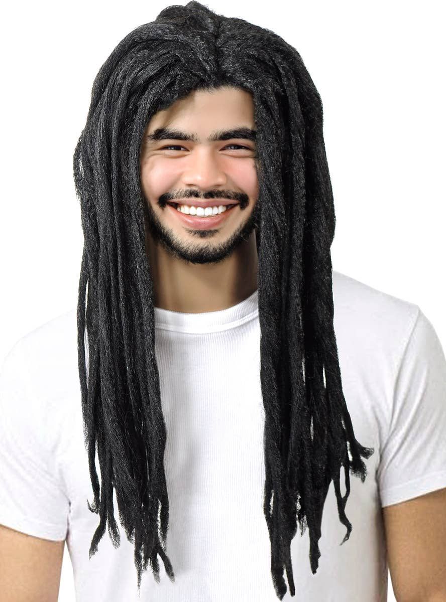 Long Black Rasta Mens Dreadlocks Costume Wig V1191-HC-YG-05477
