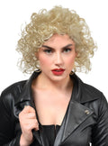 Greaser Womens Curly Blonde Sandy Costume Wig V1191-HC-YG-05479
