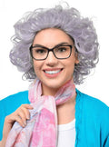 Short Curly Grey Old Lady Womens Costume Wig V1191-HC-YG-05481