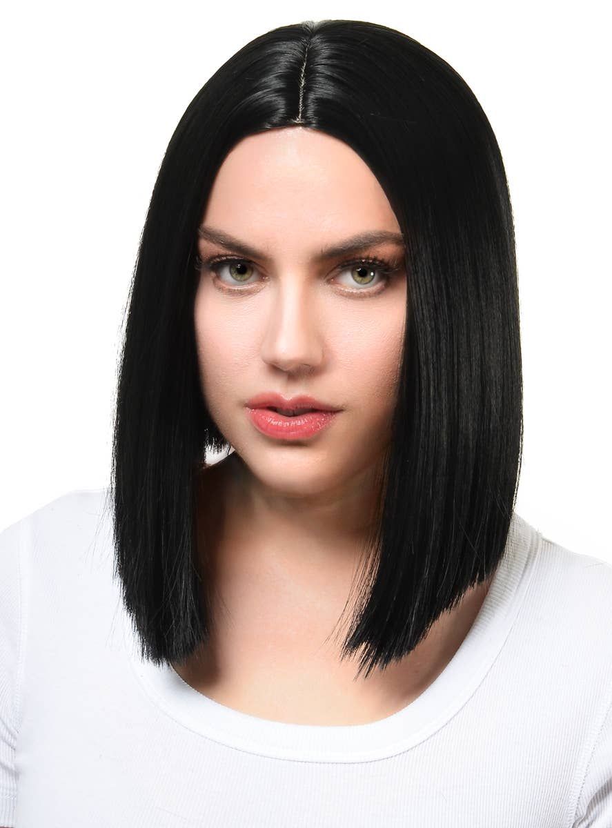 Sleek Black Womens Deluxe Heat Resistant Bob Costume Wig V1191-HC-YG-05487