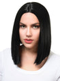 Sleek Black Womens Deluxe Heat Resistant Bob Costume Wig V1191-HC-YG-05487
