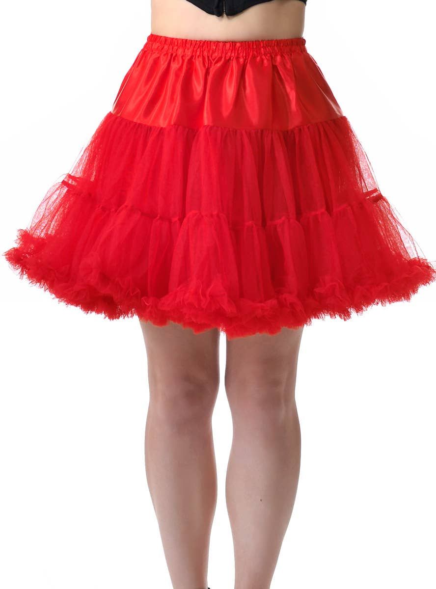 Fluffy Red Thigh Length Womens Plus Size Petticoat V1191-HC-ZT-03051X-XLARGE