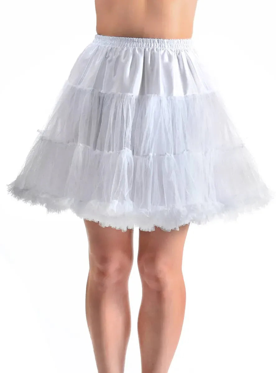 Fluffy White Thigh Length Womens Plus Size Petticoat V1191-HC-ZT-03052X-XLARGE