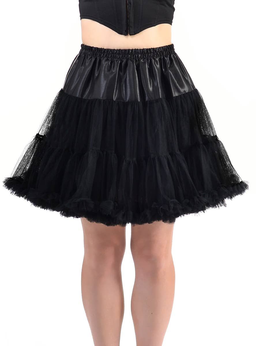 Fluffy Black Thigh Length Womens Plus Size Petticoat V1191-HC-ZT-03053X-3X