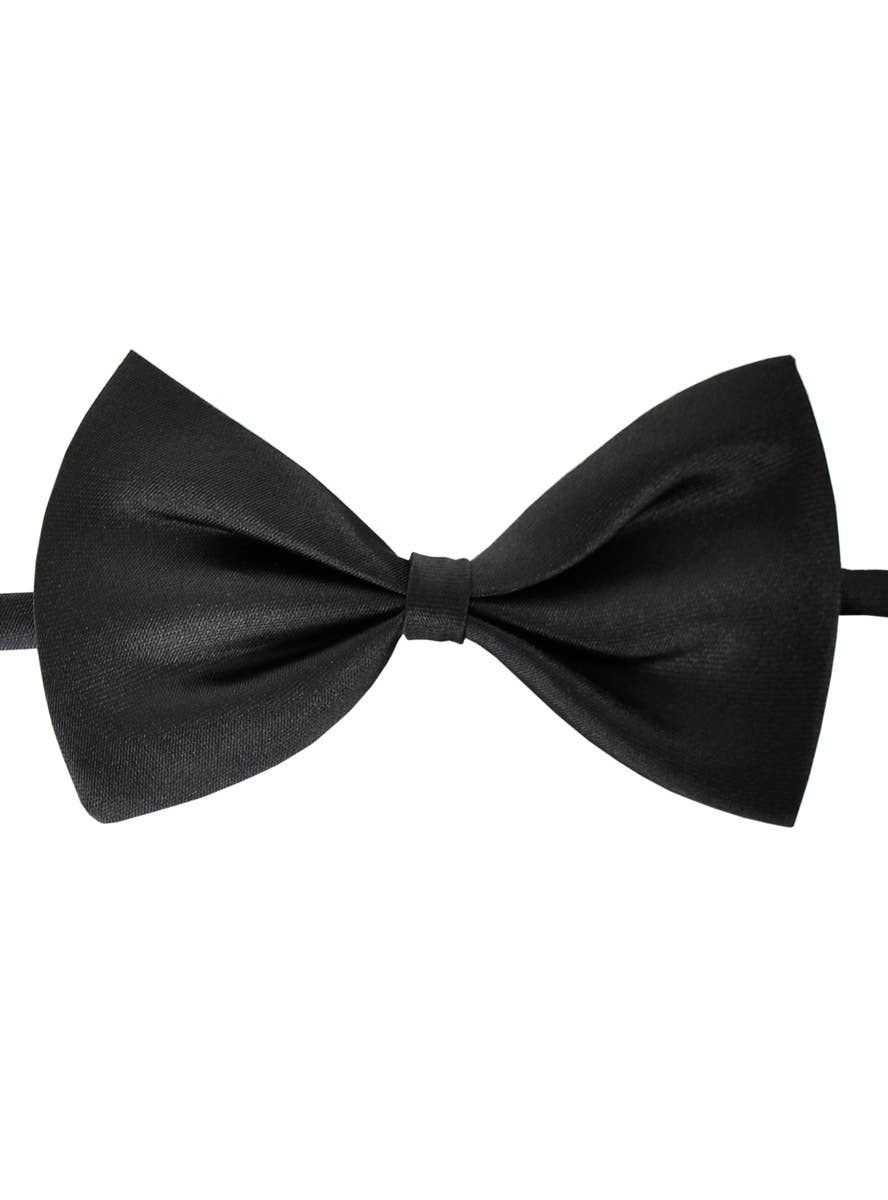 Classic Black Satin Adjustable Costume Bow Tie V1191-HC-ZT-04095