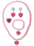 Hot Pink 4 Piece Girls Princess Jewellery Set V1191-HC-ZT-04124
