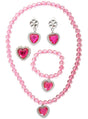 Hot Pink 4 Piece Girls Princess Jewellery Set V1191-HC-ZT-04124
