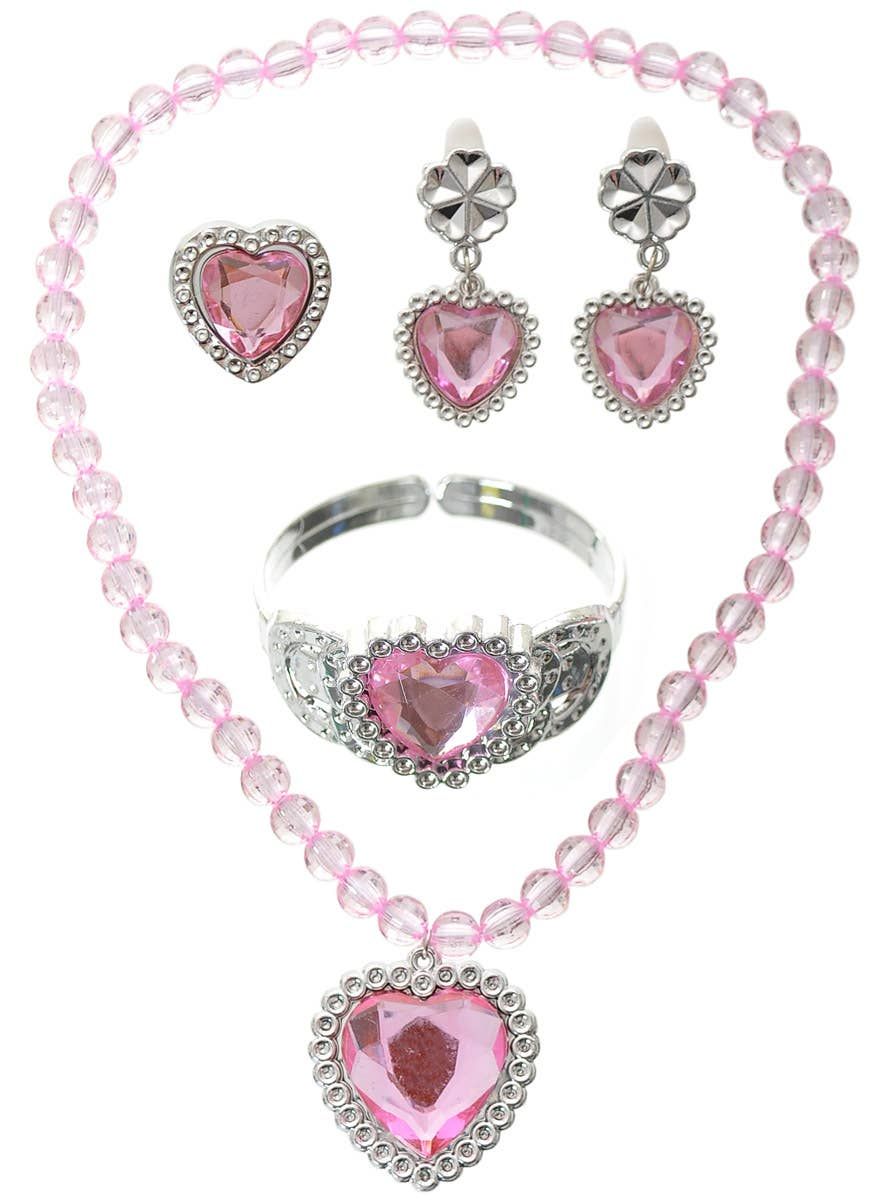 Light Pink 4 Piece Girls Princess Jewellery Set V1191-HC-ZT-04130