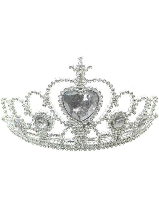 Jewelled Silver Girls Princess Costume Tiara V1191-HC-ZT-04131