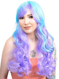 Cara Purple and Blue Long Curly Womens Costume Wig V1191-HC-ZT-05262