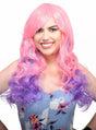 Paige Pink and Purple Long Curly Womens Costume Wig V1191-HC-ZT-05264