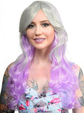 Ainsley Silver and Purple Long Wavy Womens Costume Wig V1191-HC-ZT-05266