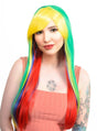 Bright Rainbow Layered Womens Straight Costume Wig V1191-HC-ZT-05268