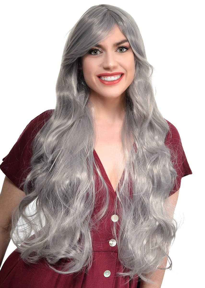 Tatiana Womens Extra Long Wavy Silver Costume Wig V1191-HC-ZT-05272