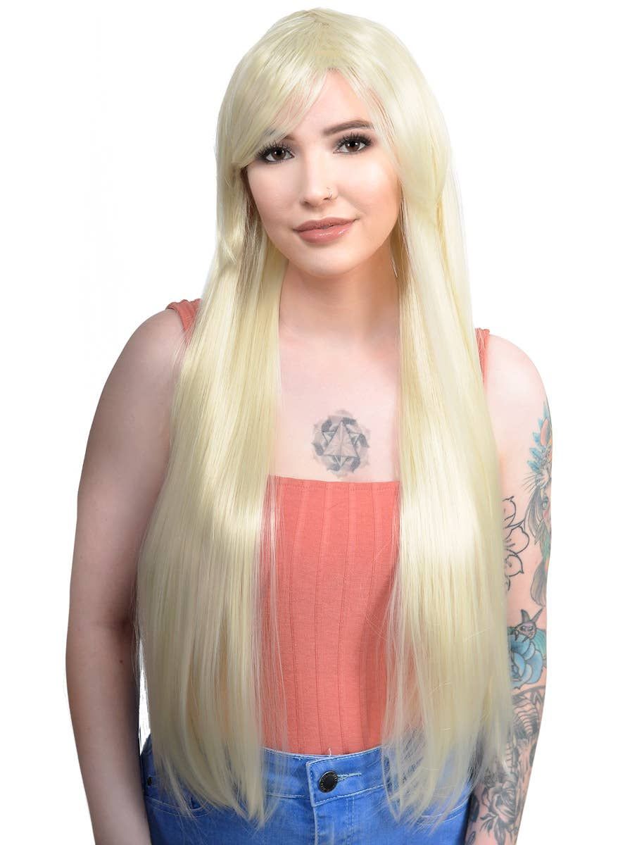 Lilly Light Blonde Womens Long Straight Costume Wig V1191-HC-ZT-05308