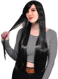 Morticia Womens Extra Long Straight Black Costume Wig V1191-HC-ZT-05313