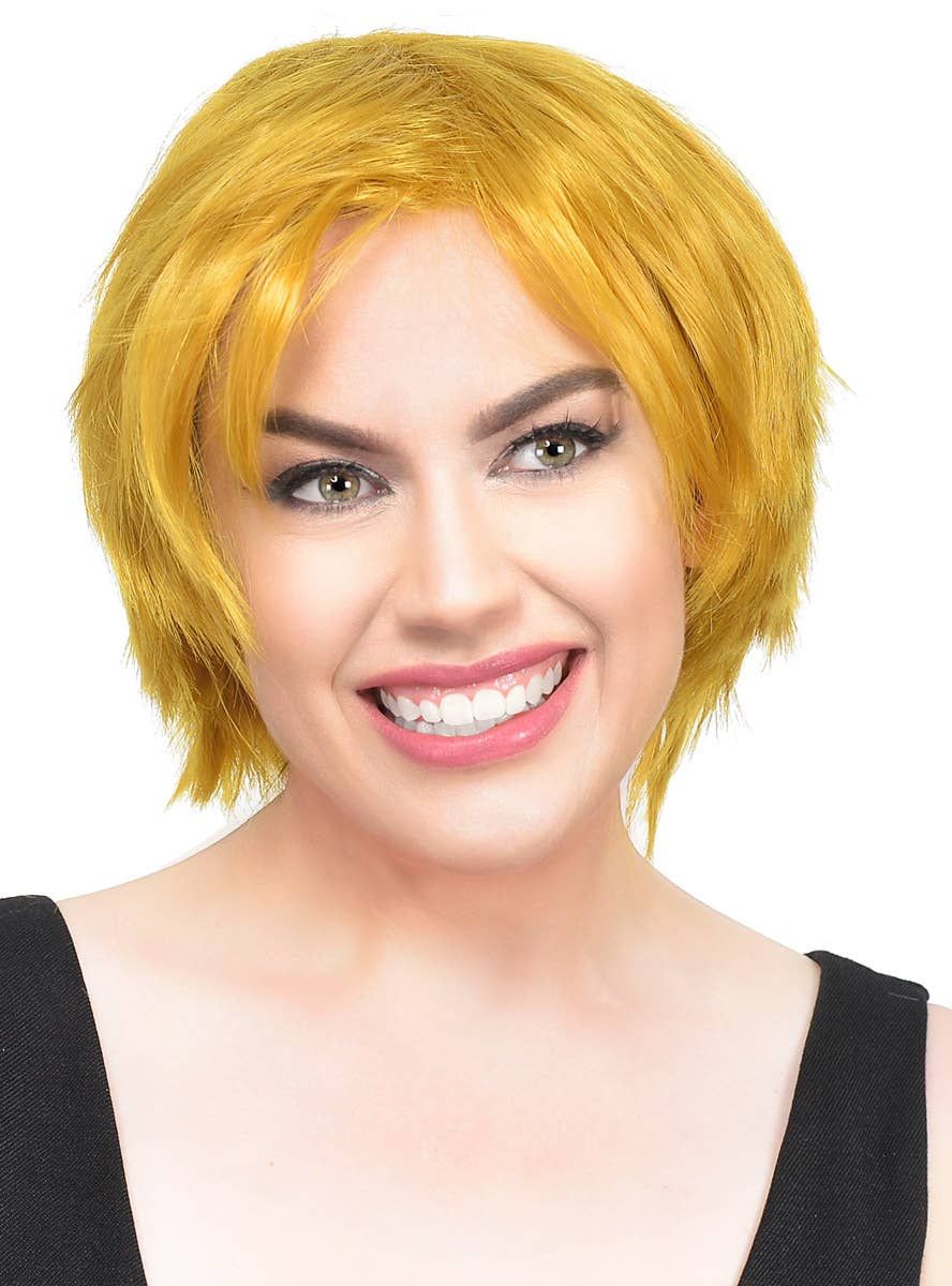Short Golden Blonde Pixie Cut Womens Costume Wig V1191-HC-ZT-05315