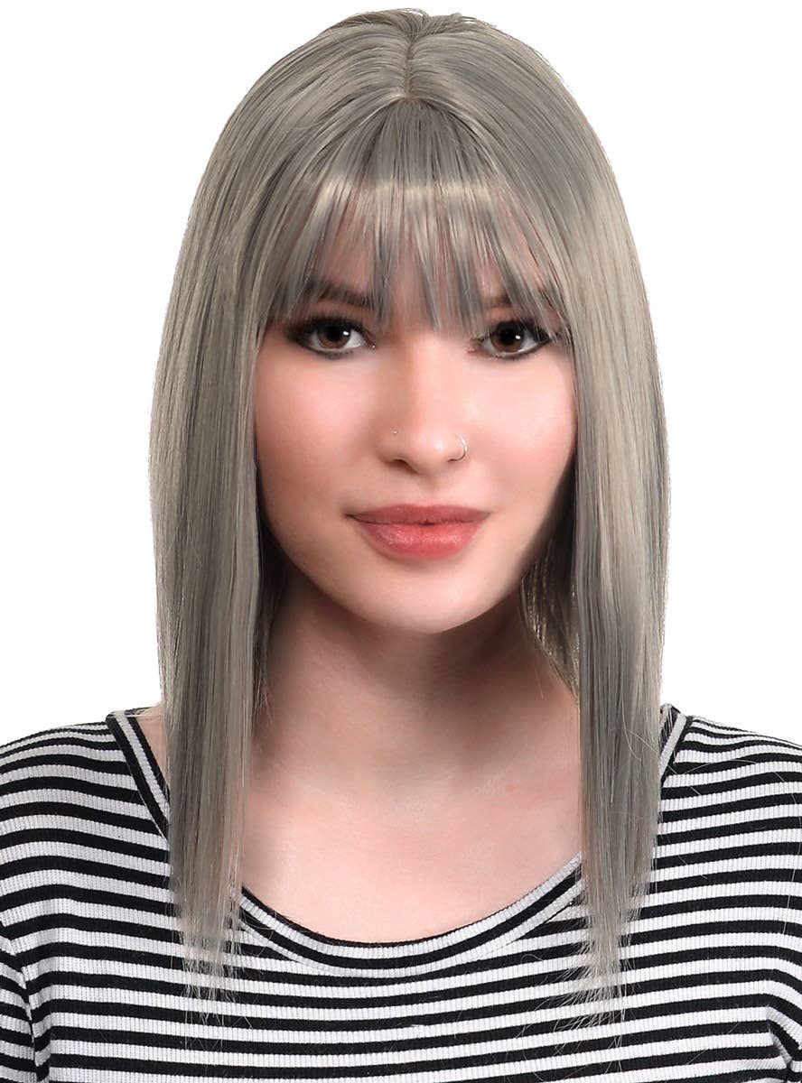 Concave Deluxe Silver Bob Womens Fashion Wig with Skin Top Part V1191-HC-ZT-05319