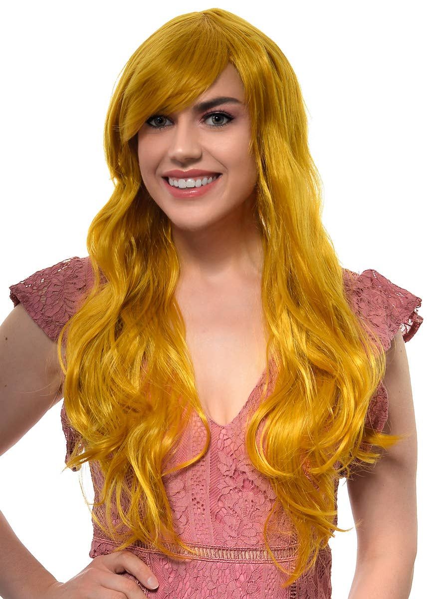 Ryleigh Long Wavy Golden Ginger Womens Costume Wig V1191-HC-ZT-05407