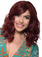 Deluxe Wavy Mid-Length Burgundy Fashion Wig with Skin Top V1191-HC-ZT-05456