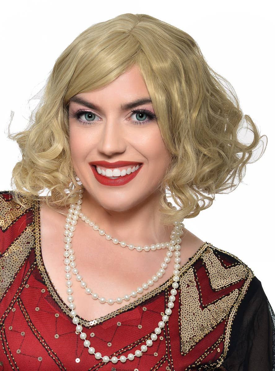 Deluxe Short Blonde 1930s Movie Star Womens Costume Wig V1191-HC-ZT-05469