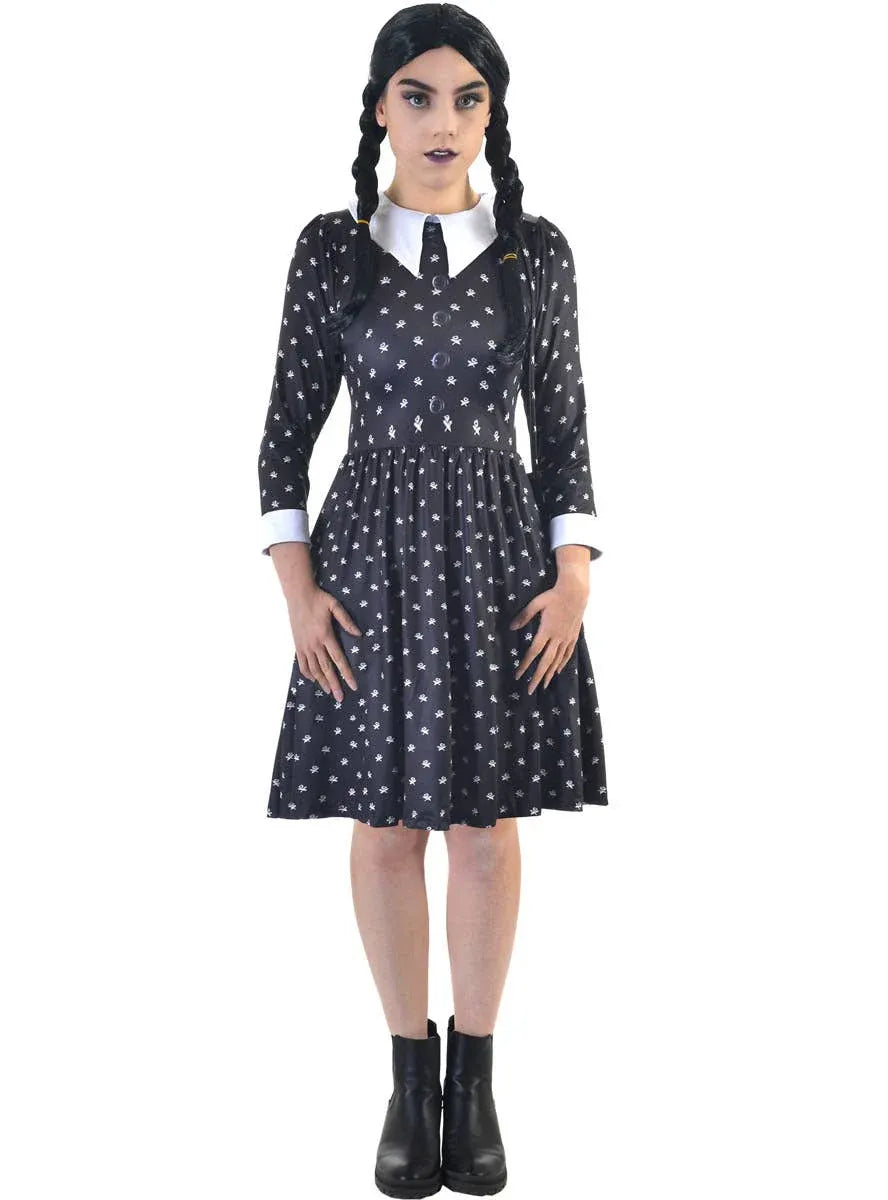Wednesday Addams Teen Girls Halloween Costume and Bag V1191-K-HC-ZT-0106156T-12-14