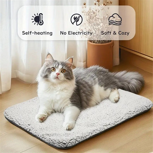 Self Warming Cat Bed Self Heating Cat Dog Mat 40*50cm Extra Warm Thermal Pet Pad Removable Cover Non-Slip V1192-AZ-W-0004