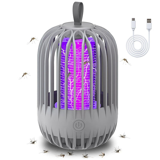 Indoor & Outdoor Rechargeable Fly Trap Mosquito Zapper with USB Power Supply, Powerful Electric Mosquito Trap V1192-AZ-W-0007