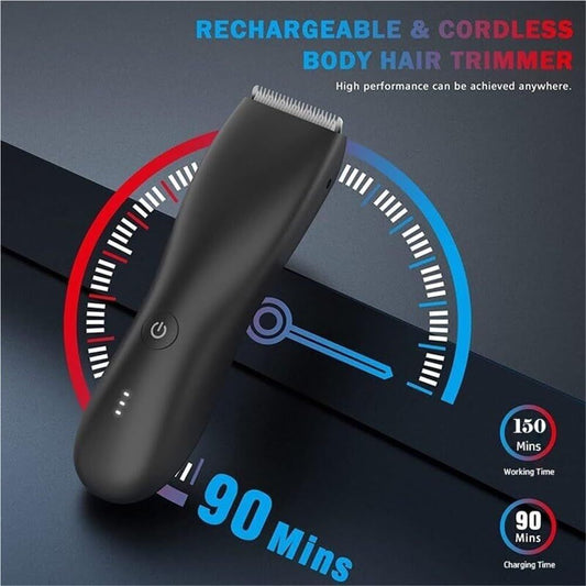 Body Hair Trimmer & Electric Shaver for Men and Women for Pubic Hair, Chest, Legs & Bikini Line, Waterproof & V1192-AZ-W-0011